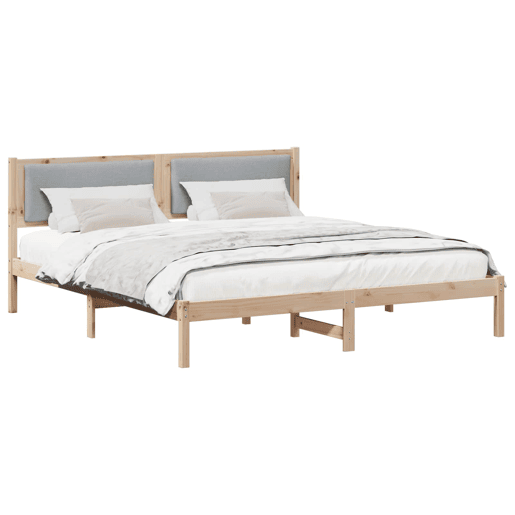 Estrutura da Cama de casal simple com cabeceira Cinzento-claro 180 x 200 cm Estrutura da Cama de casal simple com cabeceira Cinzento-claro 180 x 200 cm