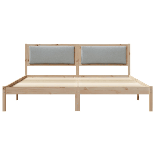 Estrutura da Cama de casal simple com cabeceira Cinzento-claro 180 x 200 cm Estrutura da Cama de casal simple com cabeceira Cinzento-claro 180 x 200 cm