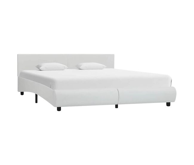 Estructura de cama doble matrimonial con led - blanco 180x200 cm