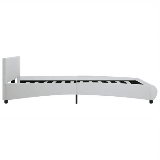 Estrutura de Cama de casal simple c LEDs couro artificial 180x200 cm branco Estrutura de Cama de casal simple c LEDs couro artificial 180x200 cm branco