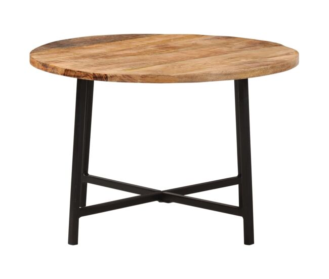 Mesa de Café - Mesa de Centro hierro y madera maciza de mango 54x54x35 cm
