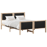Estrutura da Cama de casal simple com cabeceira Castanho e preto 135 x 190 cm