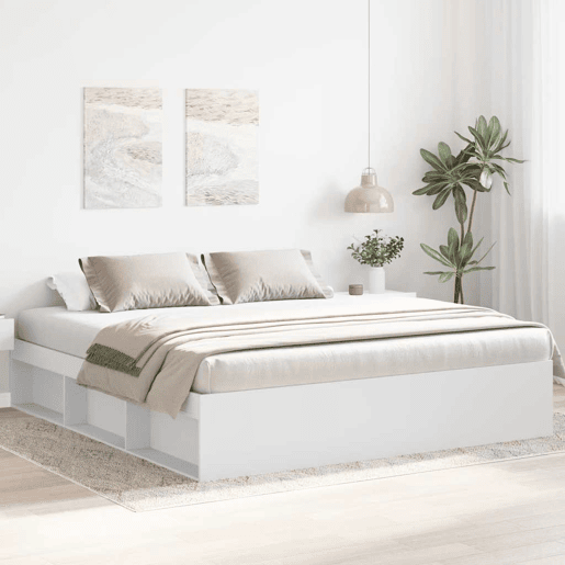 Estrutura de Cama de casal simple 200x200 cm branco Estrutura de Cama de casal simple 200x200 cm branco