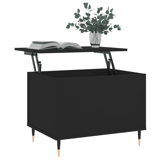 Mesa de Centro, Mesa baixa, 60x44,5x45 cm derivados de madeira preto Mesa de Centro, Mesa baixa, 60x44,5x45 cm derivados de madeira preto