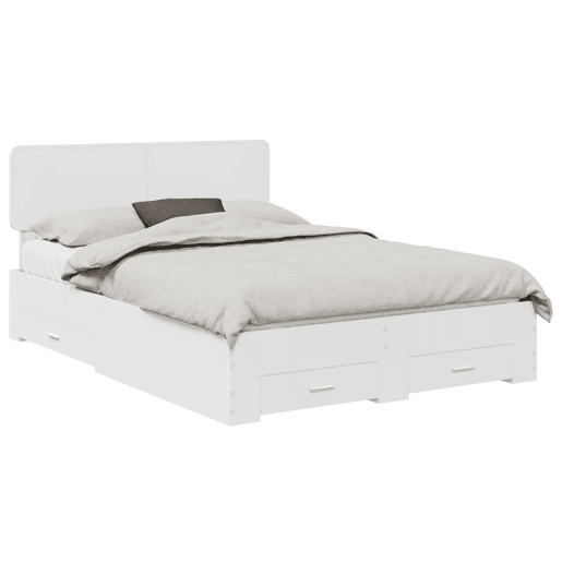 Estrutura De Cama De Casal Moderno - Branco 140 x 200 cm Madeira processada