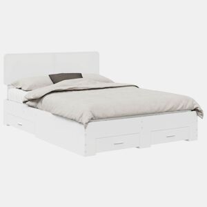 Estrutura De Cama De Casal Moderno - Branco 140 x 200 cm Madeira processada