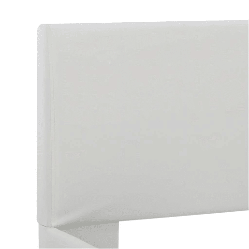 Estrutura de Cama de casal simple com LED 160x200 cm couro artificial branco Estrutura de Cama de casal simple com LED 160x200 cm couro artificial branco