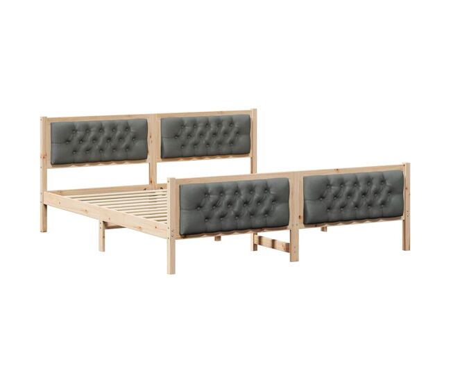 Estructura de cama matrimonial comodidad con cabecera - gris oscuro 180 x 200 cm