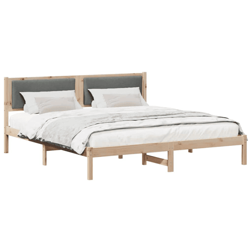 Estrutura da Cama de casal simple com cabeceira Cinza Escuro 180 x 200 cm