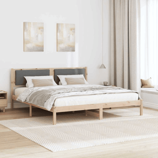 Estrutura da Cama de casal simple com cabeceira Cinza Escuro 180 x 200 cm
