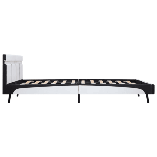 Estrutura de Cama de casal simple c LED couro artificial 180x200 cm branco