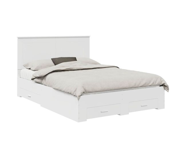 Estructura de cama doble matrimonial con cajón 160 x 200 cm madera de ingeniería
