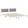 Estrutura da Cama de casal simple com cabeceira Cinzento-claro 180 x 200 cm