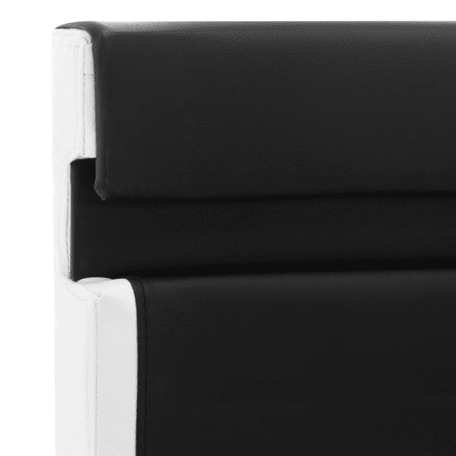 Estrutura de Cama de casal simple com LED 140x200 cm couro artificial preto Estrutura de Cama de casal simple com LED 140x200 cm couro artificial preto