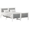 Estrutura De Cama De Casal Simple - Branco e cinza claro 135 x 190 cm
