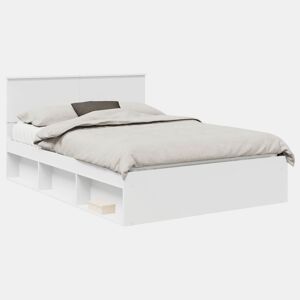 Estrutura da Cama de casal simple com cabeceira Branco 140 x 190 cm