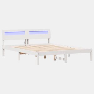 Estrutura da Cama de casal simple com cabeceira Branco 140 x 200 cm