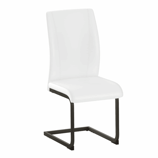 Cadeiras de sala de jantar 2 peças - design ergonómico e pernas metálicas - branco e preto Cadeiras de sala de jantar 2 peças - design ergonómico e pernas metálicas - branco e preto