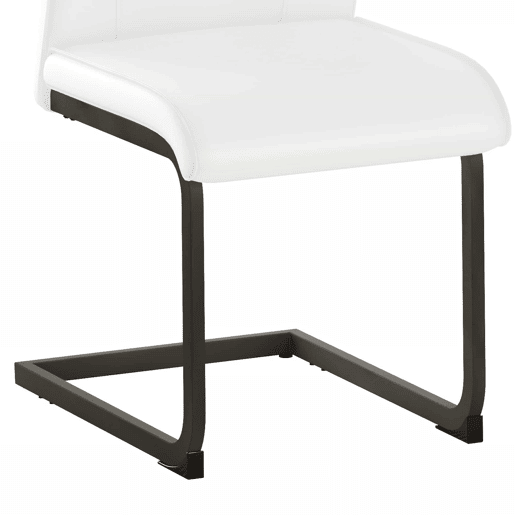Cadeiras de sala de jantar 2 peças - design ergonómico e pernas metálicas - branco e preto Cadeiras de sala de jantar 2 peças - design ergonómico e pernas metálicas - branco e preto