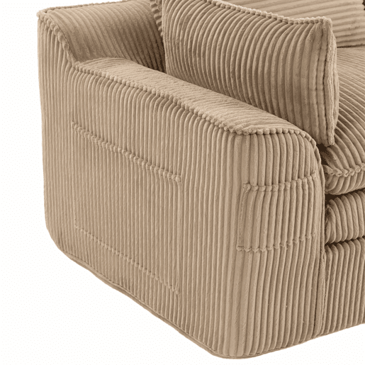 Sofá modular de veludo de 2 lugares - com almofadas incluídas, bolsos laterais de dois tamanhos, espuma de 3 camadas e núcleo de molas para recuperação rápida - cáqui Sofá modular de veludo de 2 lugares - com almofadas incluídas, bolsos laterais de dois tamanhos, espuma de 3 camadas e núcleo de molas para recuperação rápida - cáqui