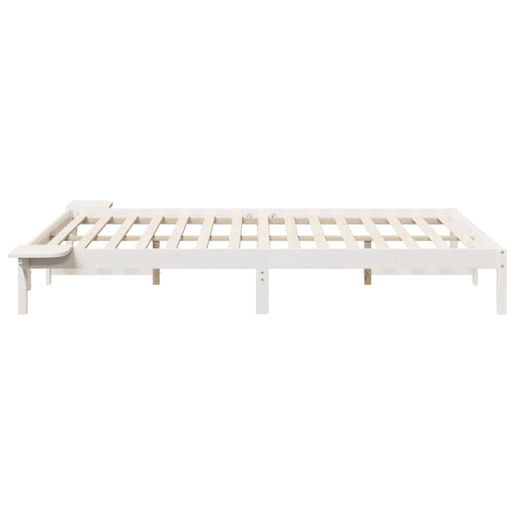 Estrutura de Cama de casal moderno com Mesas Laterais Branco 160 x 220 cm