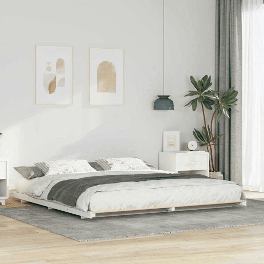 Estrutura de Cama de casal simple de chão Branco 200 x 220 cm