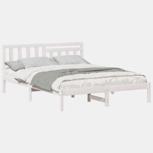 Estrutura da Cama de casal simple com cabeceira Branco 150 x 200 cm