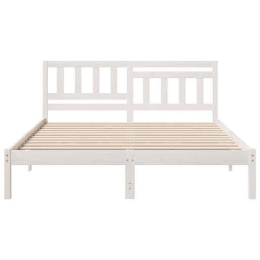 Estrutura da Cama de casal simple com cabeceira Branco 150 x 200 cm Estrutura da Cama de casal simple com cabeceira Branco 150 x 200 cm