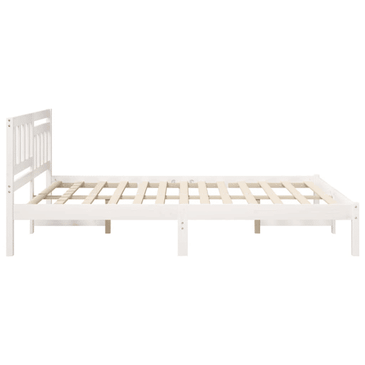 Estrutura da Cama de casal simple com cabeceira Branco 150 x 200 cm Estrutura da Cama de casal simple com cabeceira Branco 150 x 200 cm