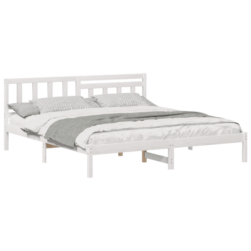 Estrutura da Cama de casal simple com cabeceira Branco 180 x 200 cm
