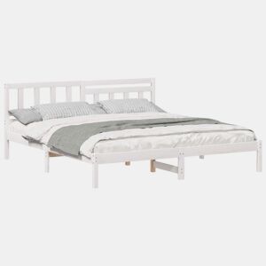 Estrutura da Cama de casal simple com cabeceira Branco 180 x 200 cm