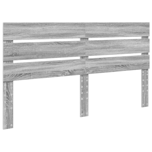 Estrutura de cama de casal king size com cabeceira - Cinza Sonoma 200 x 200 cm