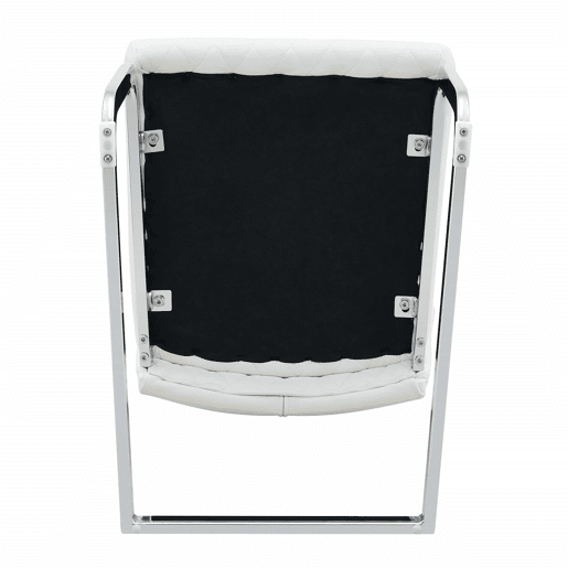 Cadeira de jantar 2 unidades - encosto alto, assento acolchoado, metal prateado - Branco+Prateado Cadeira de jantar 2 unidades - encosto alto, assento acolchoado, metal prateado - Branco+Prateado