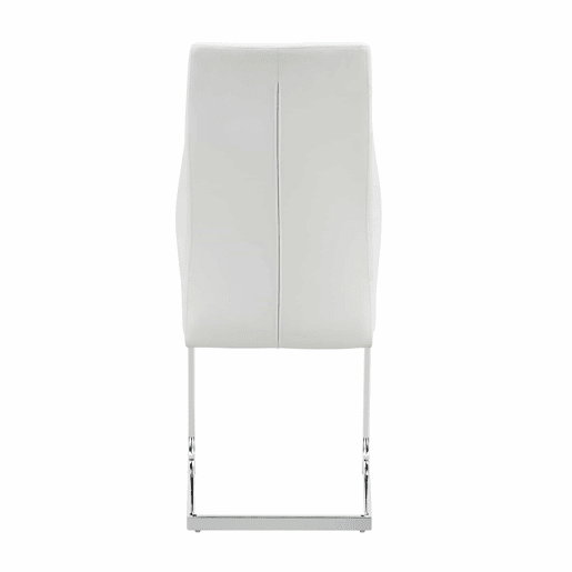 Cadeira de jantar 2 unidades - encosto alto, assento acolchoado, metal prateado - Branco+Prateado Cadeira de jantar 2 unidades - encosto alto, assento acolchoado, metal prateado - Branco+Prateado