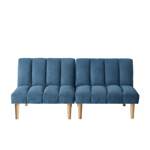 Sofá de 2 lugares, 167 cm - dobrável com encosto ajustável em 3 posições, economiza espaço, sofá-cama moderno para sala de estar e escritório - azul Sofá de 2 lugares, 167 cm - dobrável com encosto ajustável em 3 posições, economiza espaço, sofá-cama moderno para sala de estar e escritório - azul