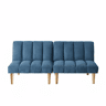 Sofá de 2 lugares, 167 cm - dobrável com encosto ajustável em 3 posições, economiza espaço, sofá-cama moderno para sala de estar e escritório - azul