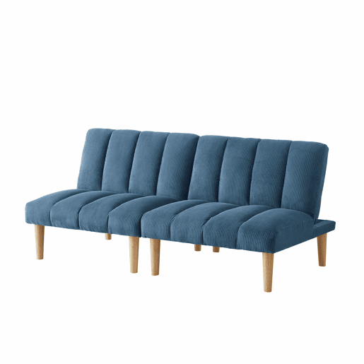 Sofá de 2 lugares, 167 cm - dobrável com encosto ajustável em 3 posições, economiza espaço, sofá-cama moderno para sala de estar e escritório - azul Sofá de 2 lugares, 167 cm - dobrável com encosto ajustável em 3 posições, economiza espaço, sofá-cama moderno para sala de estar e escritório - azul