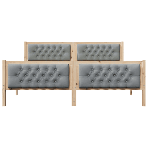 Estrutura da Cama de casal simple com cabeceira Cinzento-claro 180 x 200 cm