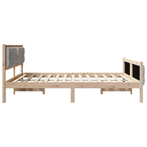 Estrutura da Cama de casal simple com cabeceira Cinzento-claro 180 x 200 cm