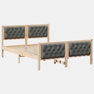 Estrutura da Cama de casal simple com cabeceira Cinza Escuro 150 x 200 cm