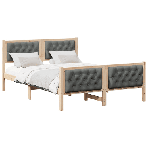 Estrutura da Cama de casal simple com cabeceira Cinza Escuro 150 x 200 cm