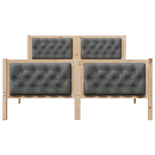 Estrutura da Cama de casal simple com cabeceira Cinza Escuro 150 x 200 cm
