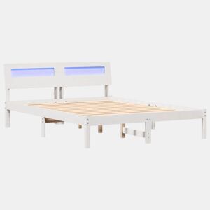 Estrutura da Cama de casal simple com cabeceira Branco 140 x 190 cm