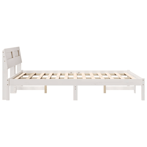 Estrutura da Cama de casal simple com cabeceira Branco 140 x 190 cm