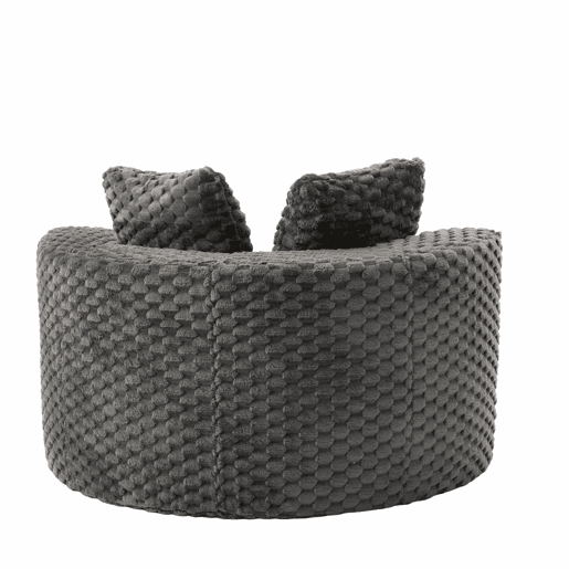 Poltrona individual com otomana 130×115×103 cm - Poltrona-cama redonda extragrande, sem montagem, sofá sem estrutura - Cinza escuro