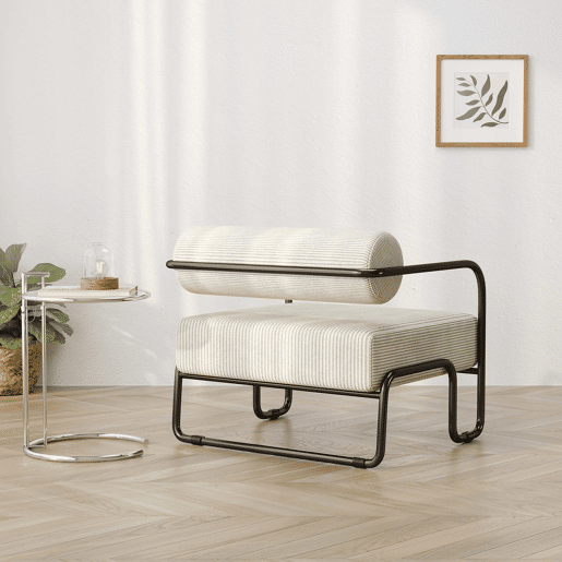 Poltrona lounge moderna 68,5 × 73 × 70,5 cm - encosto elegante, estofada em veludo suave e estrutura metálica preta, design minimalista para sala de estar, quarto ou escritório - bege Poltrona lounge moderna 68,5 × 73 × 70,5 cm - encosto elegante, estofada em veludo suave e estrutura metálica preta, design minimalista para sala de estar, quarto ou escritório - bege