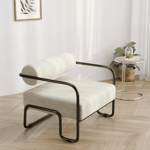 Poltrona lounge moderna 68,5 × 73 × 70,5 cm - encosto elegante, estofada em veludo suave e estrutura metálica preta, design minimalista para sala de estar, quarto ou escritório - bege Poltrona lounge moderna 68,5 × 73 × 70,5 cm - encosto elegante, estofada em veludo suave e estrutura metálica preta, design minimalista para sala de estar, quarto ou escritório - bege