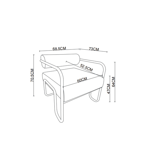 Poltrona lounge moderna 68,5 × 73 × 70,5 cm - encosto elegante, estofada em veludo suave e estrutura metálica preta, design minimalista para sala de estar, quarto ou escritório - bege Poltrona lounge moderna 68,5 × 73 × 70,5 cm - encosto elegante, estofada em veludo suave e estrutura metálica preta, design minimalista para sala de estar, quarto ou escritório - bege