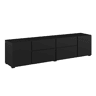 Móvel TV 4 portas e 2 gavetas 195 cm Maxis Preto