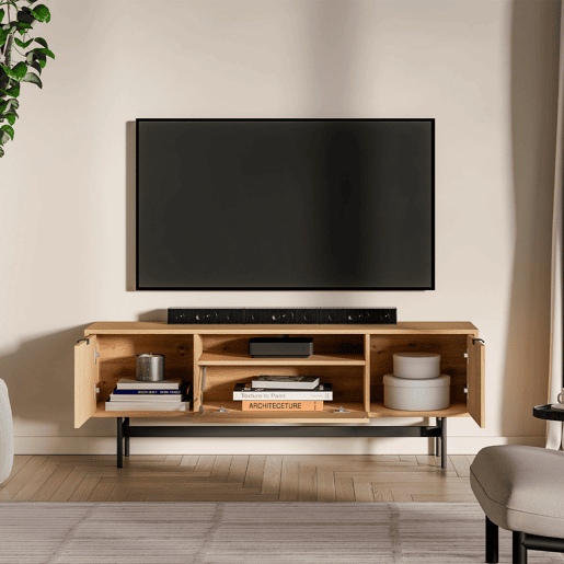 Móvel de TV 3 portas 150 cm Nila Madeira Móvel de TV 3 portas 150 cm Nila Madeira